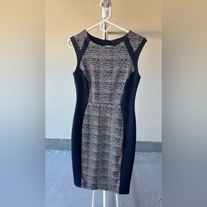 Enfocus Studio Black and Gray Patterned Midi Dress